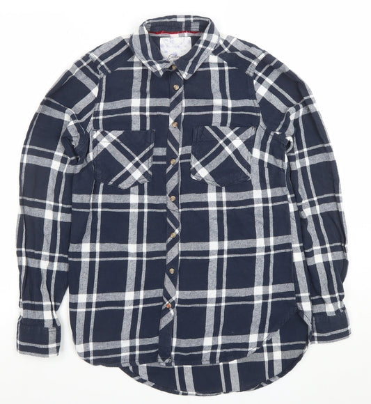 Womens UK Size 8 Matalan Blue Basic Button-Up
