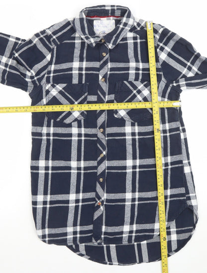 Womens UK Size 8 Matalan Blue Basic Button-Up