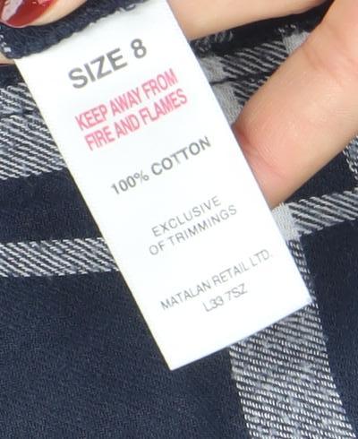 Womens UK Size 8 Matalan Blue Basic Button-Up