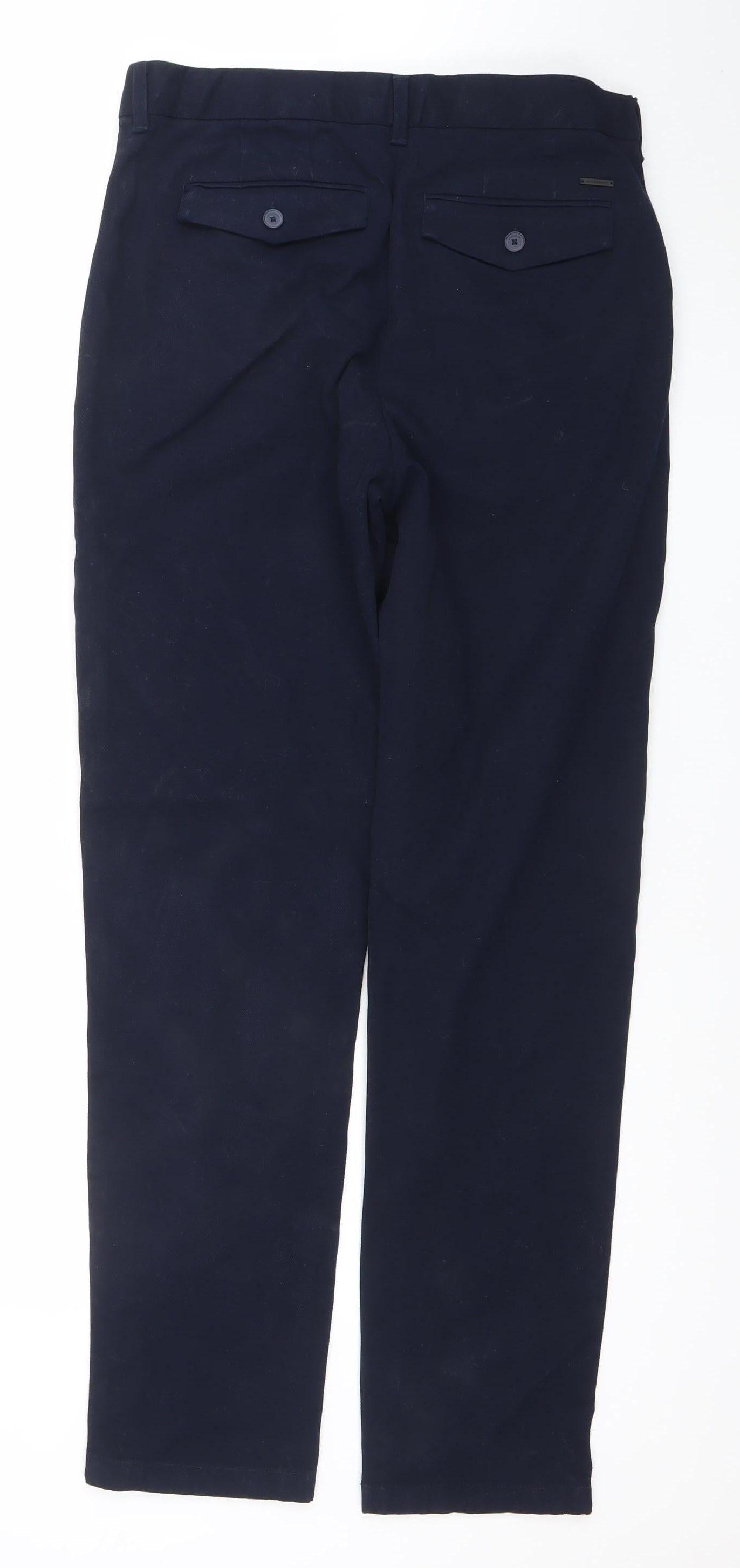 Marks and Spencer Men’s Blue Slim Fit Chino Trousers 30W 33L