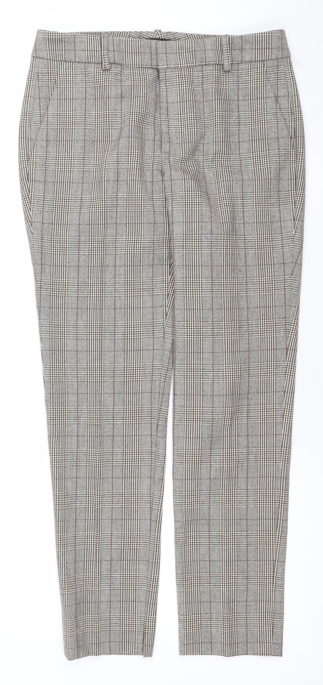 Womens UK Size 6 Zara Slim Fit Business Casual Workwear Grey Trousers