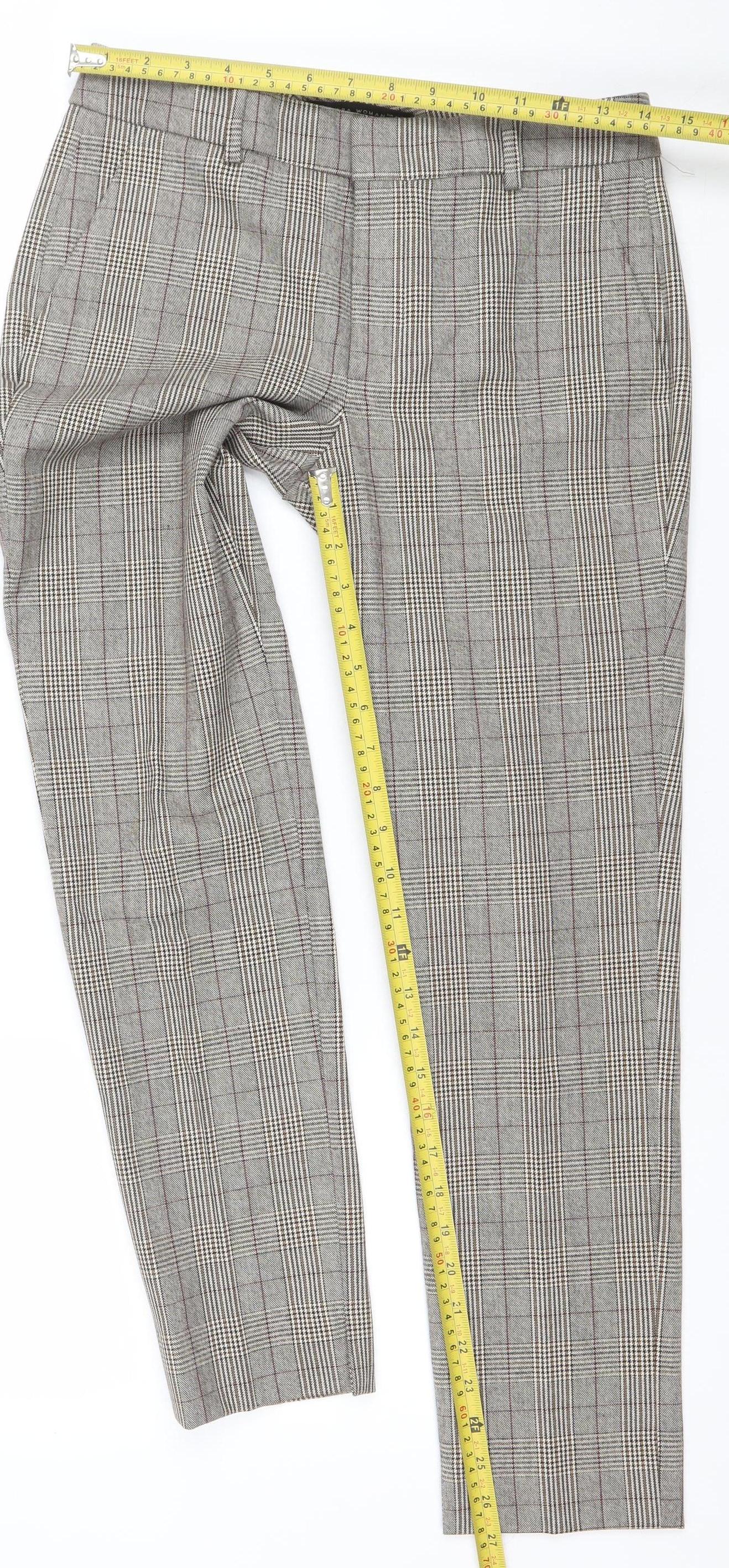 Womens UK Size 6 Zara Slim Fit Business Casual Workwear Grey Trousers