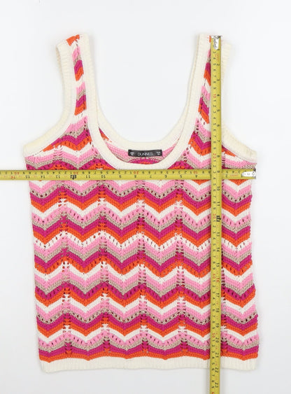 Dunnes Women’s Multicoloured Crochet Knit Tank Top XS