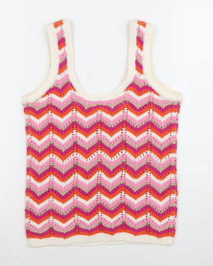 Dunnes Women’s Multicoloured Crochet Knit Tank Top XS