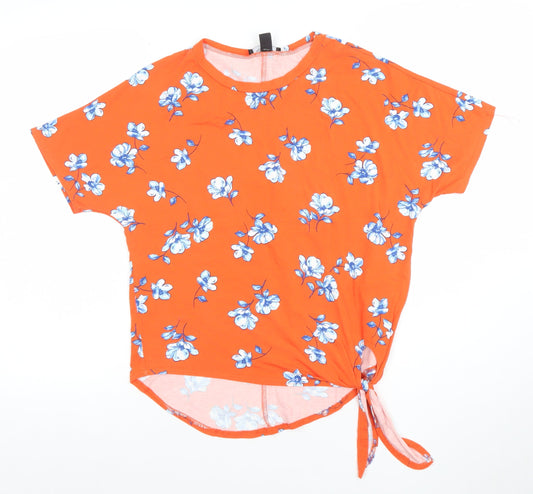 Womens UK Size 8 New Look Orange Basic T-Shirt