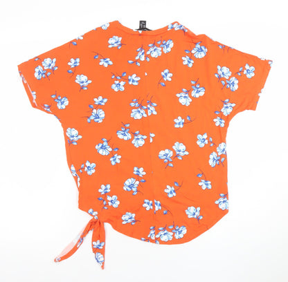 Womens UK Size 8 New Look Orange Basic T-Shirt
