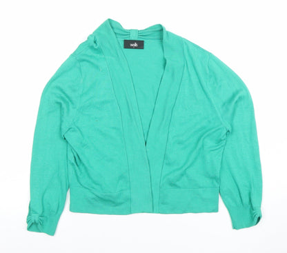 Wallis Women Green Small Open Front Long Sleeve Cardigan