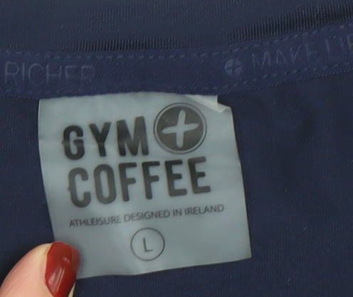 Mens UK Size L Gym+Coffee Blue Gym & Training Running & Jogging CrossFit T-Shirt