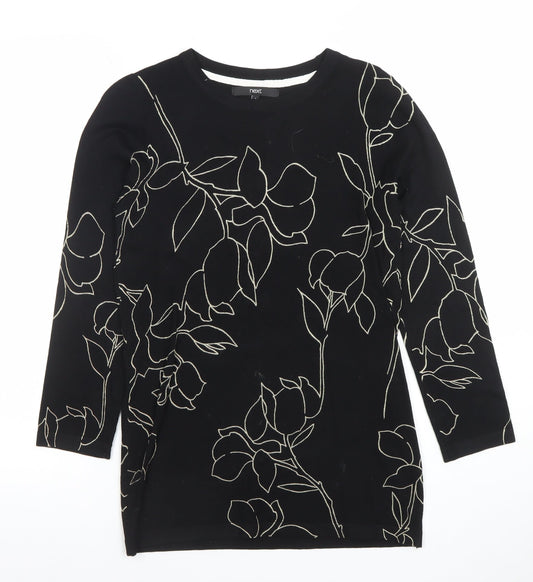 Womens UK Size 8 NEXT Black Basic T-Shirt