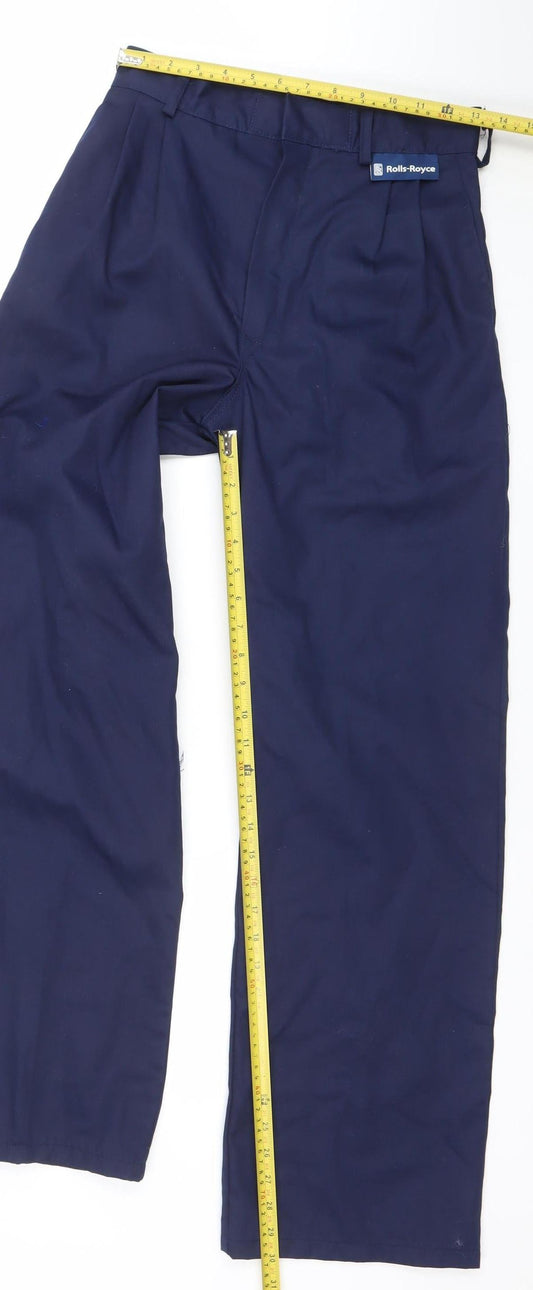 Mens UK Size 72R Rolls Royce Regular Fit Workwear Blue Trousers