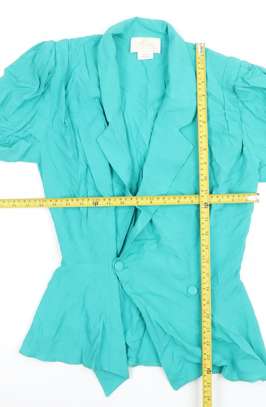Womens UK Size 12 Firm London Regular Green Blazer