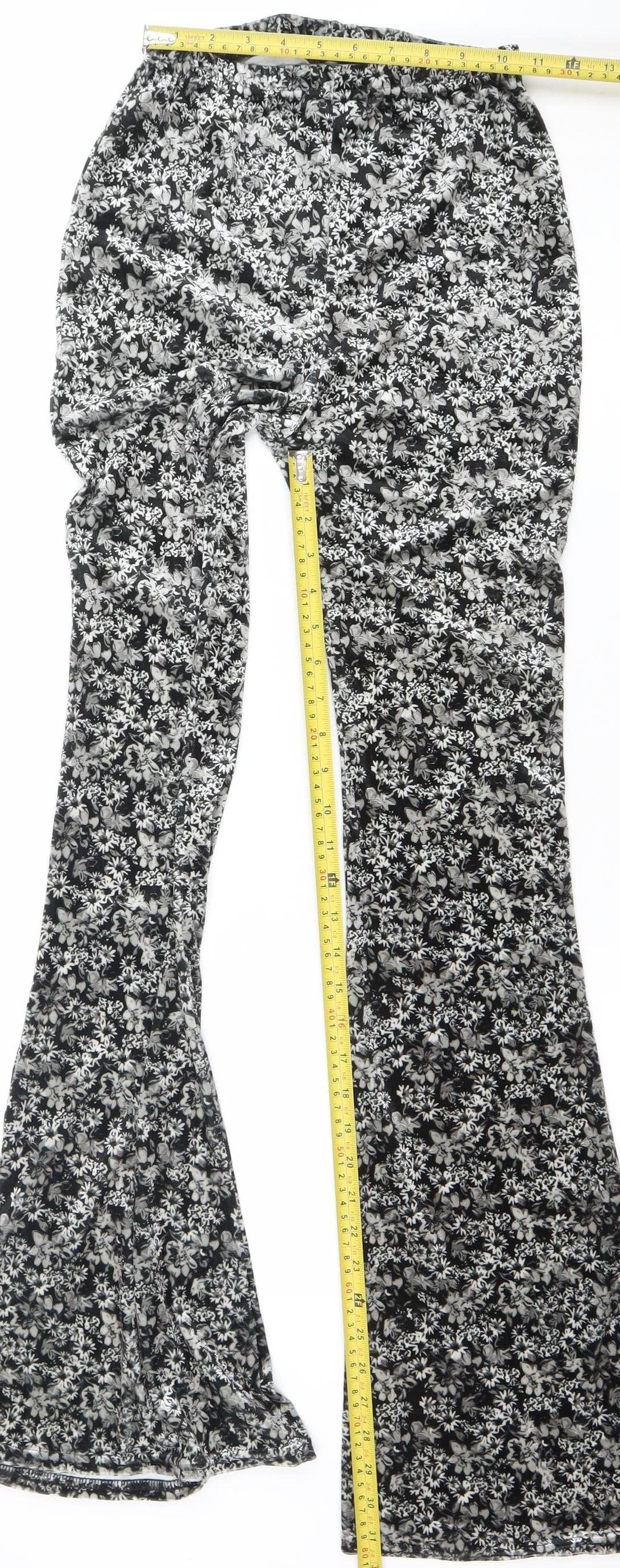 Womens UK Size 6 Nasty Gal Slim Fit Flared Black Trousers