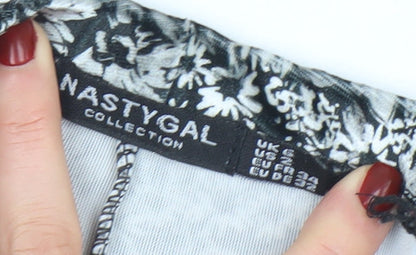 Womens UK Size 6 Nasty Gal Slim Fit Flared Black Trousers