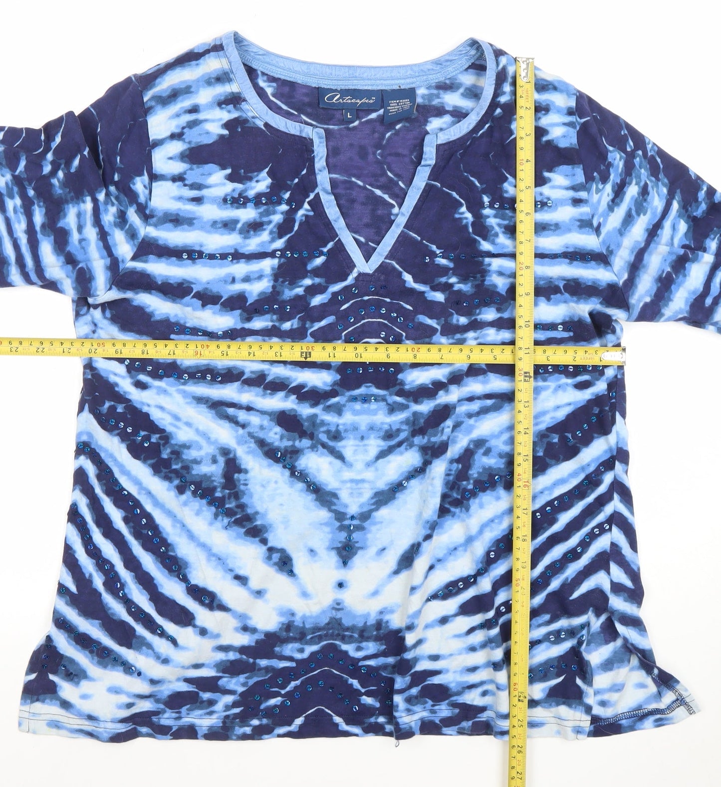 Womens UK Size L Antelope Blue Basic T-Shirt
