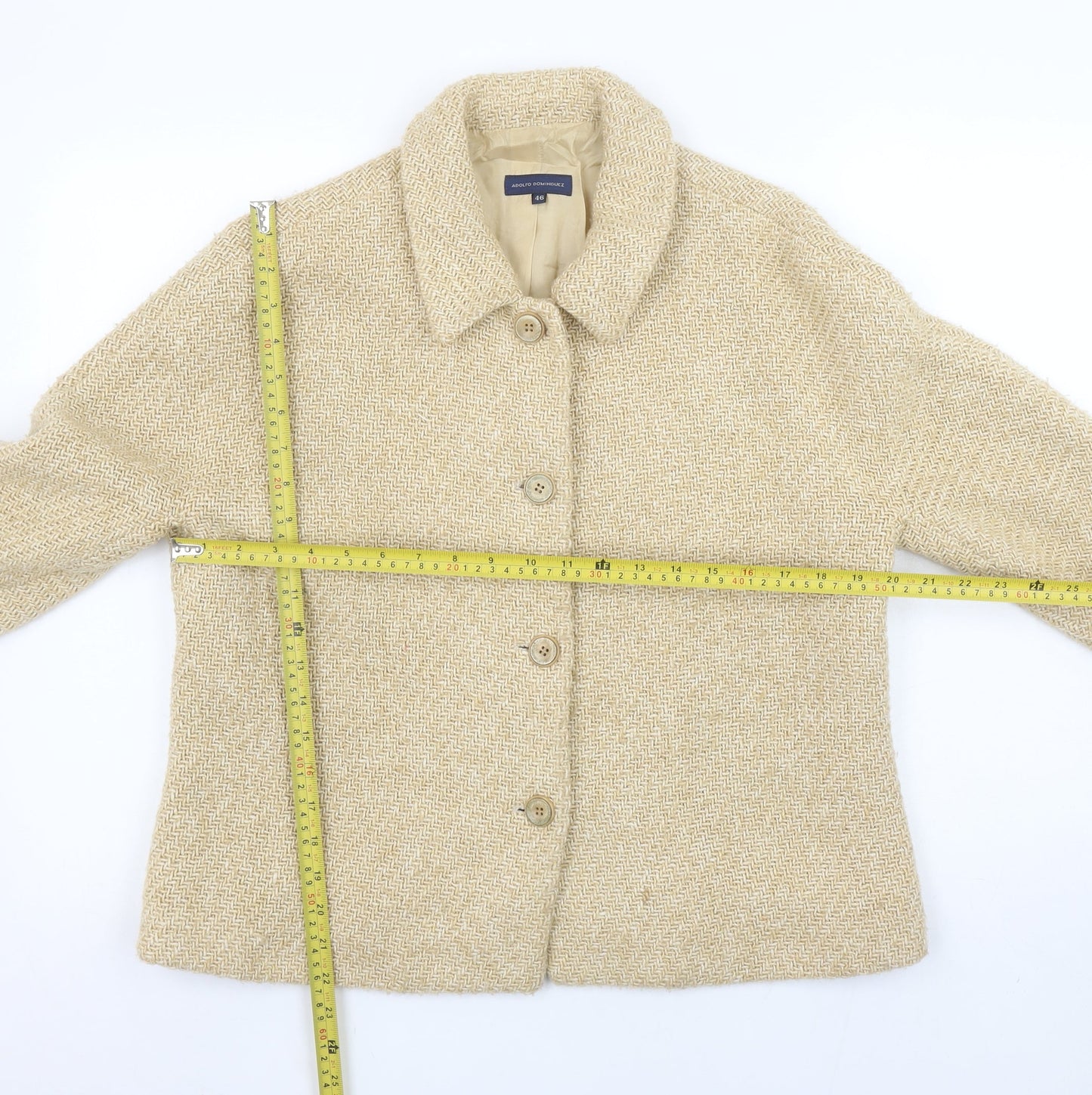 Womens UK Size 18 Adolfo Dominguez Regular Beige Suit Jacket