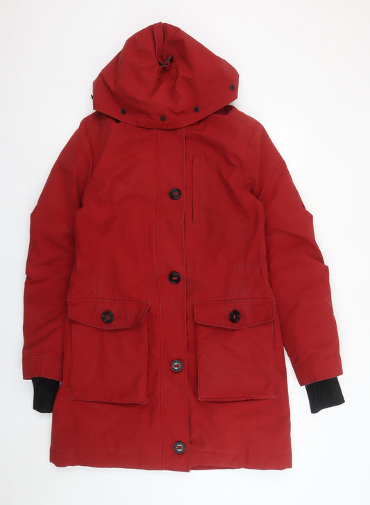 Womens UK Size 10 Marks and Spencer Red Parka Coat