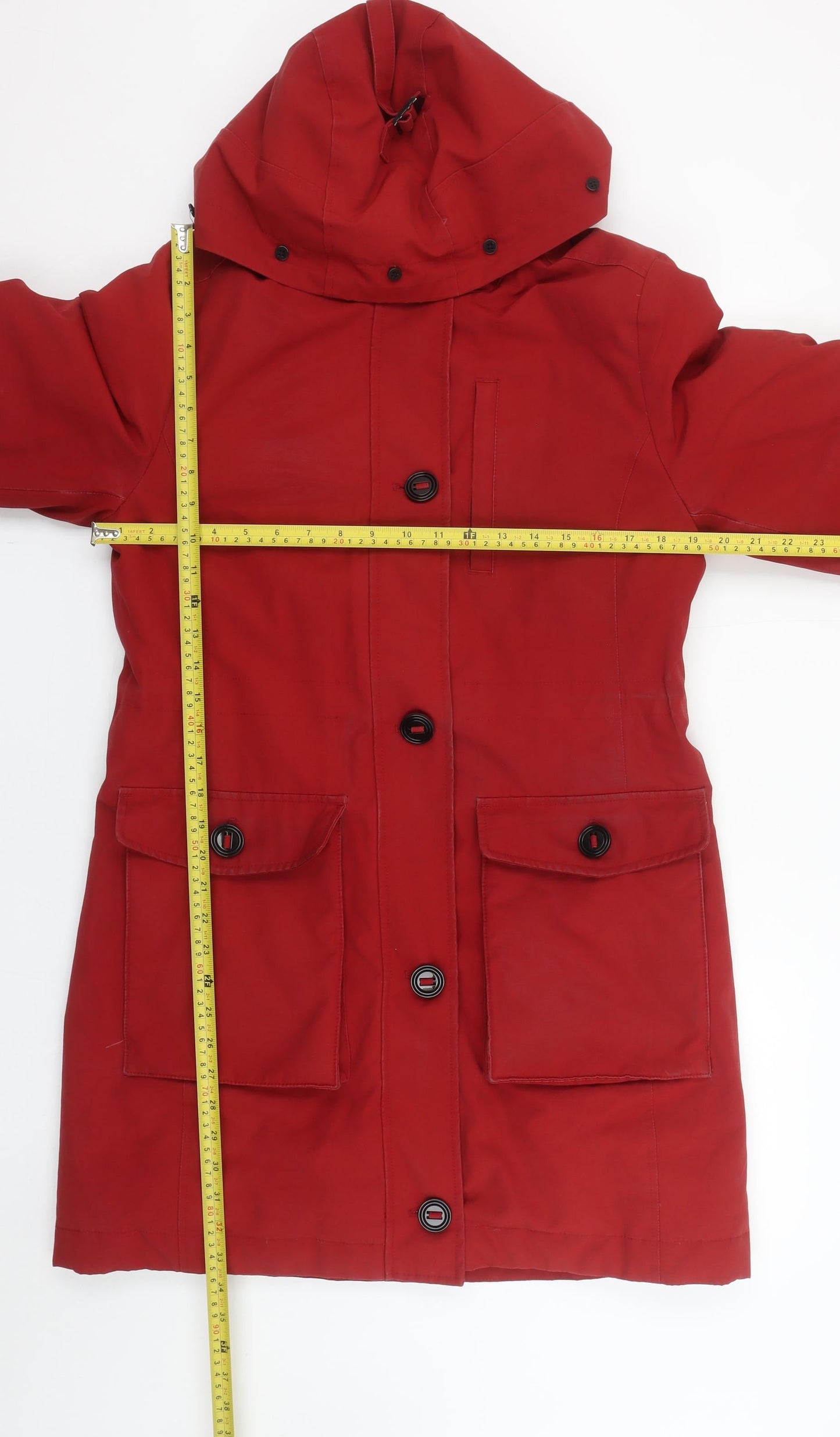 Womens UK Size 10 Marks and Spencer Red Parka Coat
