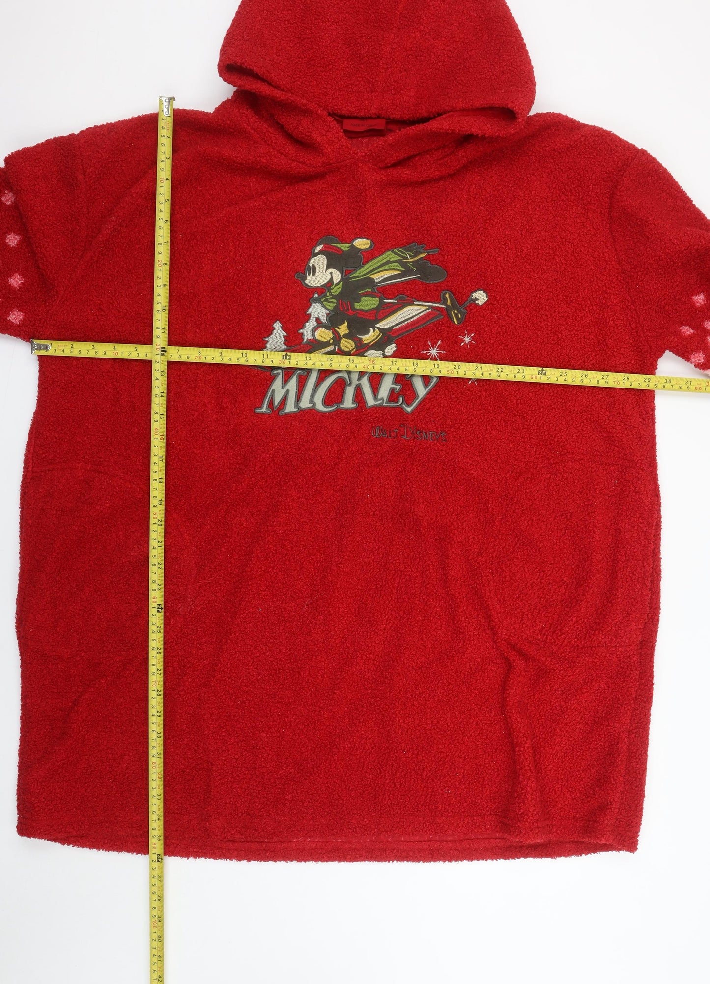 Primark Disney Women's Red Fleece Hooded Mickey Nightshirt M/L