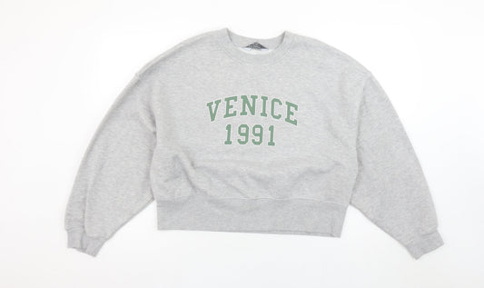 Womens UK Size S Primark Grey Pullover Sweatshirt