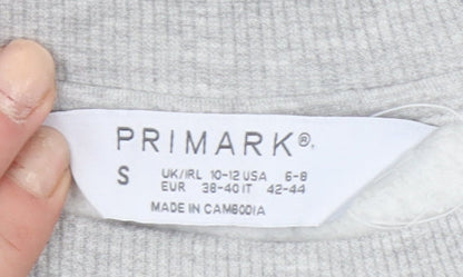 Womens UK Size S Primark Grey Pullover Sweatshirt
