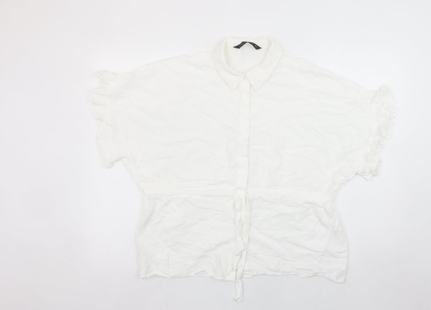 Womens UK Size 12 Zara White Basic Blouse