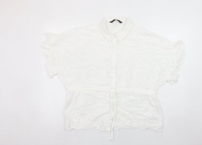 Womens UK Size 12 Zara White Basic Blouse