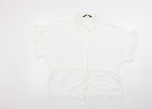 Womens UK Size 12 Zara White Basic Blouse