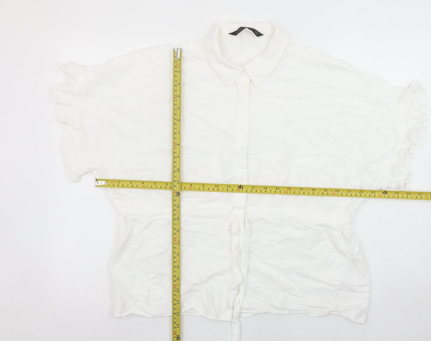 Womens UK Size 12 Zara White Basic Blouse