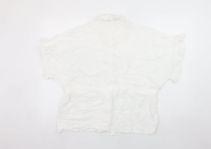 Womens UK Size 12 Zara White Basic Blouse