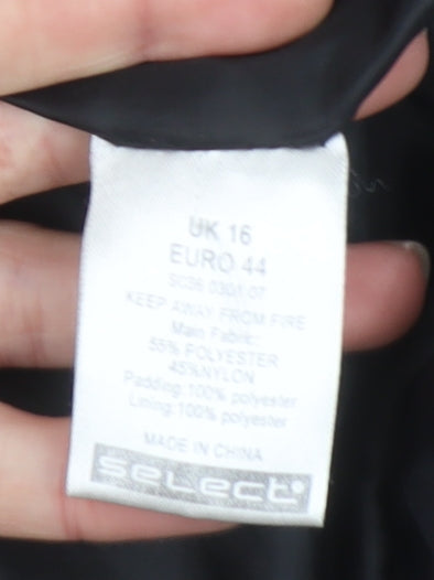 Womens UK Size 16 Select Black Puffer Jacket
