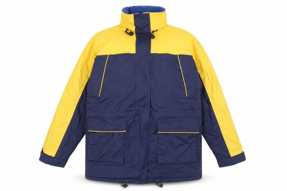 Feather Morse Sport Women’s Blue Yellow Waterproof Parka Jacket Size 14-16