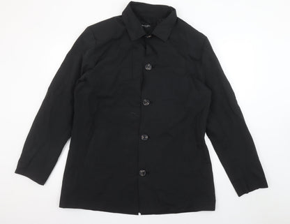 Mens UK Size L Brave Soul Black Overcoat