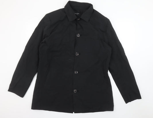 Mens UK Size L Brave Soul Black Overcoat