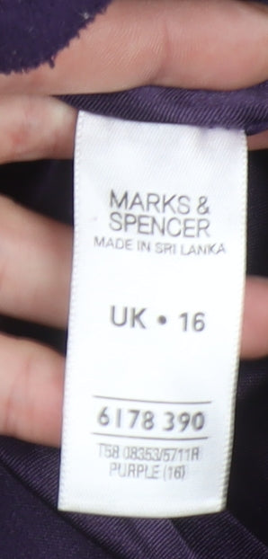 Womens UK Size 16 Marks and Spencer Purple Overcoat