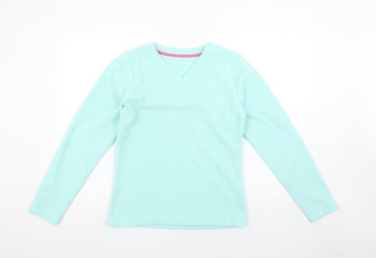 Millets Girls Blue Fleece V-Neck Pullover Sweatshirt - 13 Years