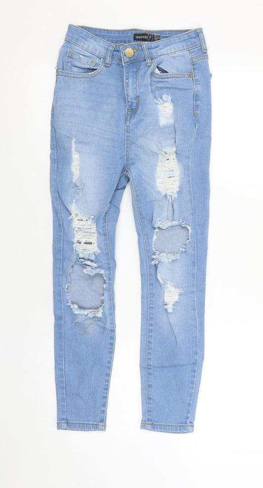 Womens UK Size 4 Boohoo Slim Fit Skinny Blue Jeans