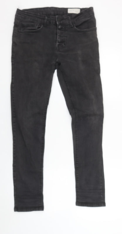 Mens UK Size M denim co Slim Fit Skinny Black Jeans