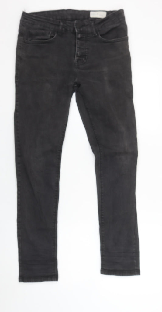 Mens UK Size M denim co Slim Fit Skinny Black Jeans