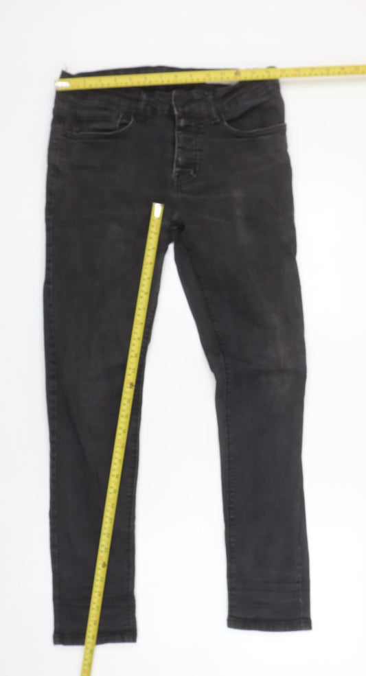 Mens UK Size M denim co Slim Fit Skinny Black Jeans