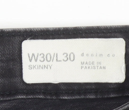Mens UK Size M denim co Slim Fit Skinny Black Jeans