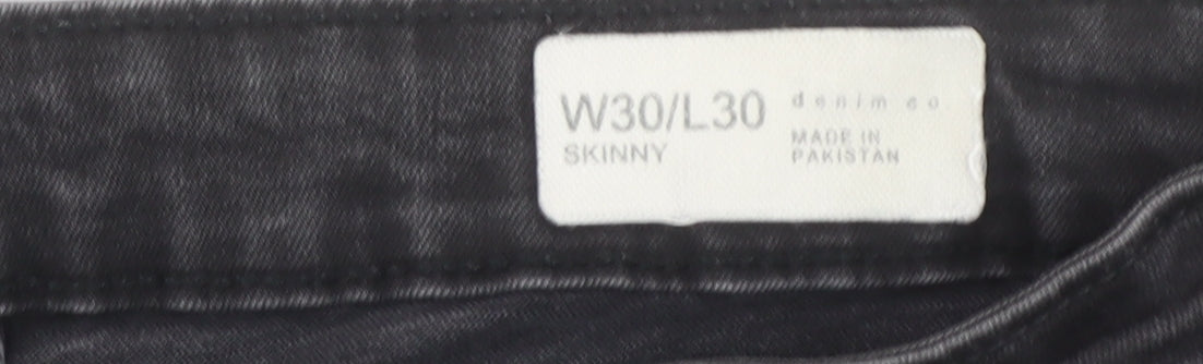 Mens UK Size M denim co Slim Fit Skinny Black Jeans