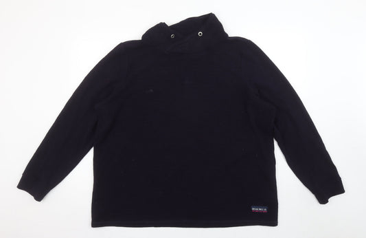 Additional front view of Cecil unisex black high neck knit pullover sweatshirt l