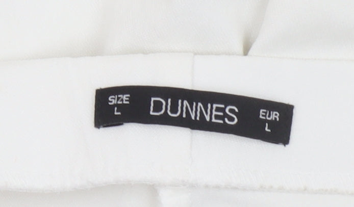 Dunnes Women’s White Cropped Stretch Cotton Trousers Size L