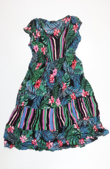 Just Elegance Women’s Multicoloured Tropical A-Line Dress Size 18