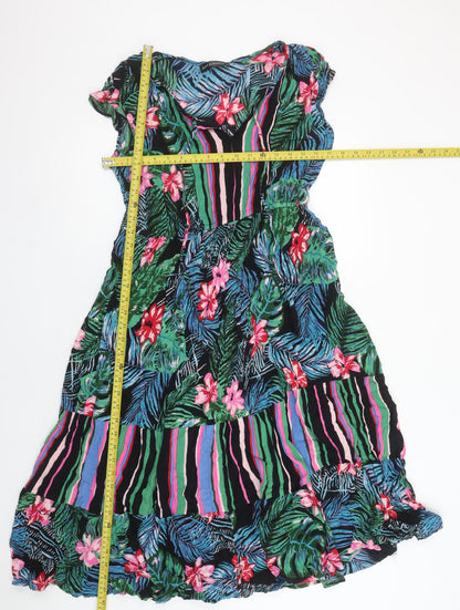 Just Elegance Women’s Multicoloured Tropical A-Line Dress Size 18