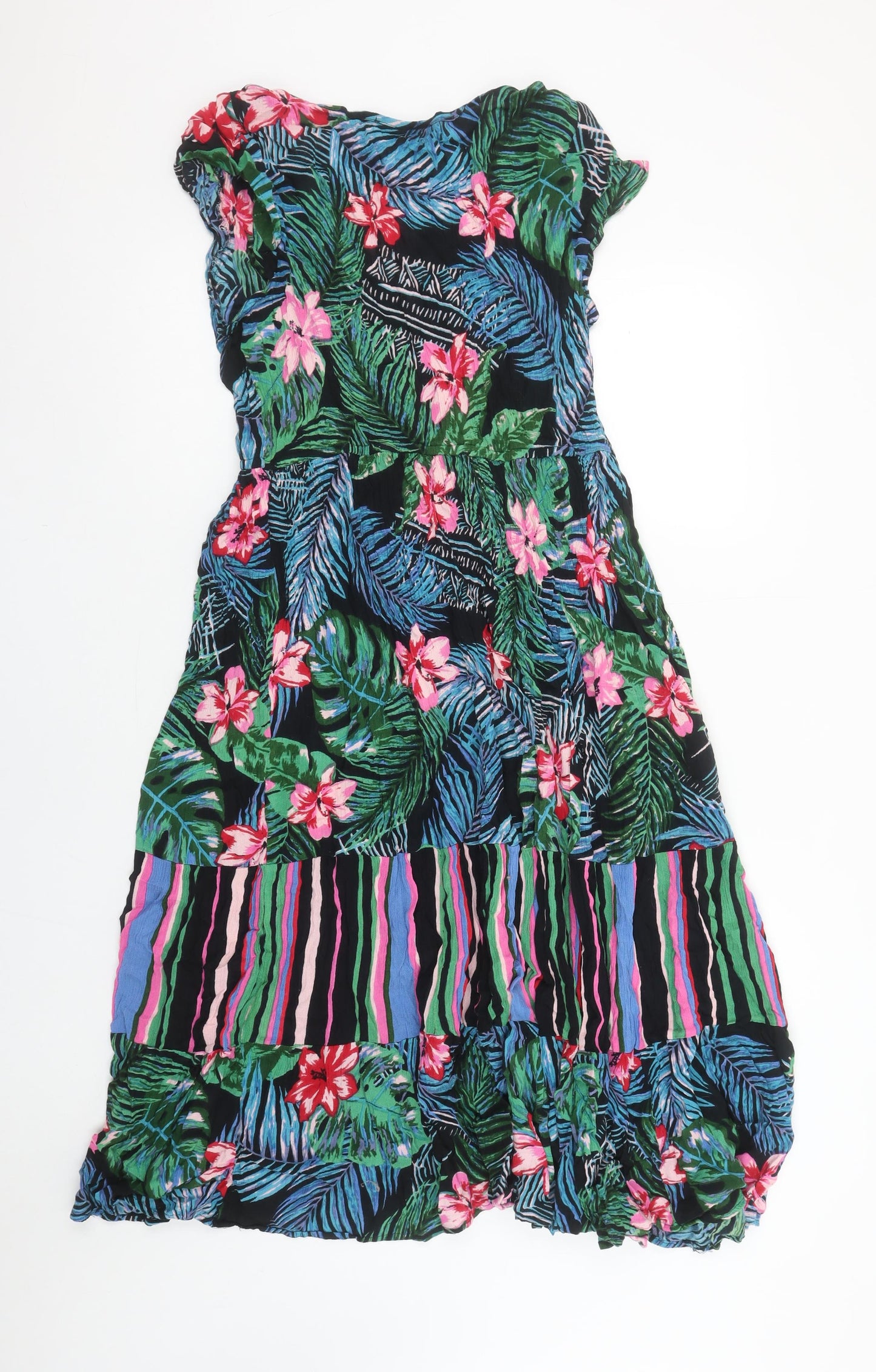 Just Elegance Women’s Multicoloured Tropical A-Line Dress Size 18