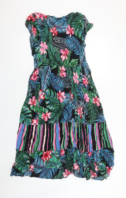 Just Elegance Women’s Multicoloured Tropical A-Line Dress Size 18