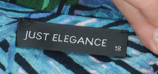 Just Elegance Women’s Multicoloured Tropical A-Line Dress Size 18