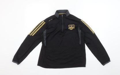 O'Neills Boys Black Half Zip Galway United Football Sweatshirt Age 13