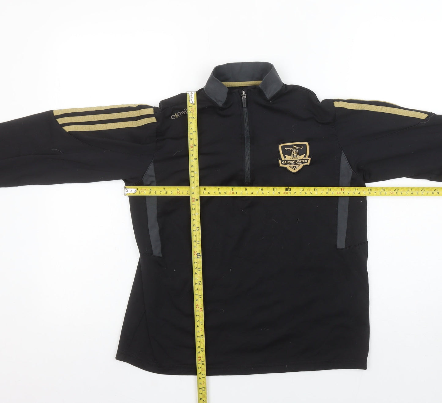 O'Neills Boys Black Half Zip Galway United Football Sweatshirt Age 13